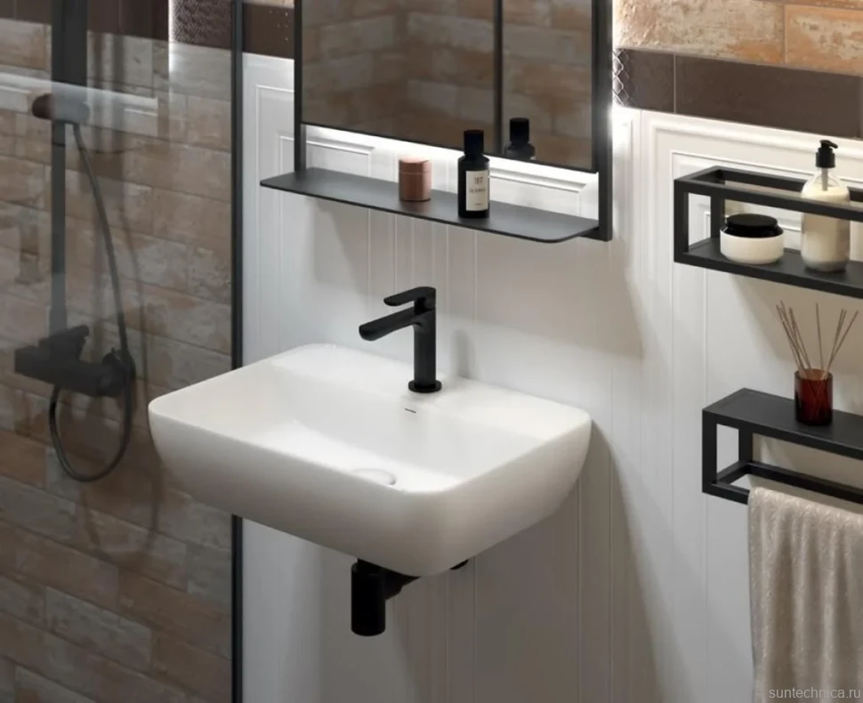 Раковина KERAMA MARAZZI Plaza 55 подвесная, белая глянцевая