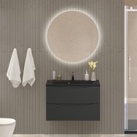 Тумба с раковиной BelBagno Marino 80 подвесная, nero lucido, черная раковина