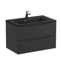 Тумба с раковиной BelBagno Marino 80 подвесная, nero lucido, черная раковина