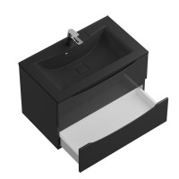 Тумба с раковиной BelBagno Marino 80 подвесная, nero lucido, черная раковина
