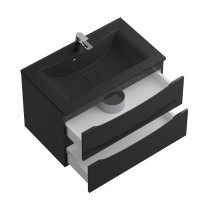 Тумба с раковиной BelBagno Marino 80 подвесная, nero lucido, черная раковина