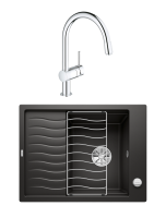 Комплект Мойка Blanco Elon 45S 525879 черная + Смеситель Grohe Minta 3291800E хром