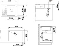 Комплект Мойка Blanco Elon 45S 525879 черная + Смеситель Grohe Minta 3291800E хром