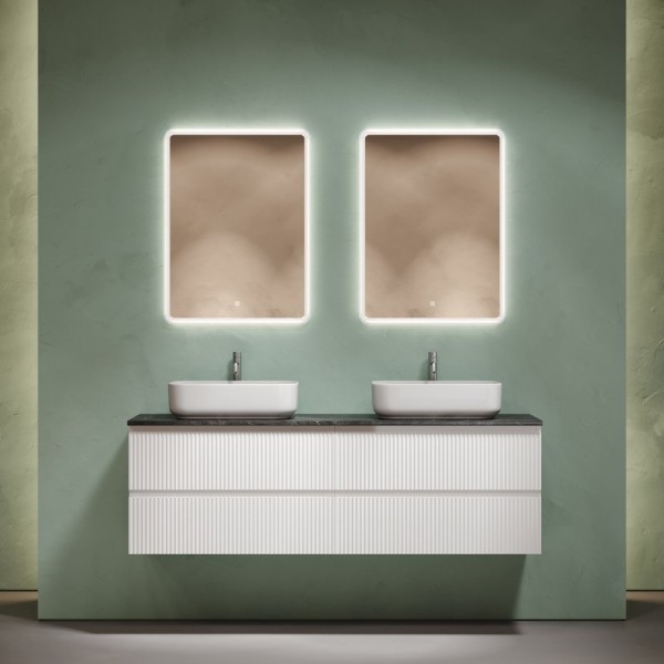 Мебель для ванной комнаты Sancos Snob R 160 bianco, столешница черный мрамор TT160A1X, раковина CN5043