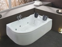 Акриловая ванна Royal Bath Norway RB331100K-R R 180x120 см, угловая, правая, пристенная, белая, асимметричная, с каркасом, для двоих