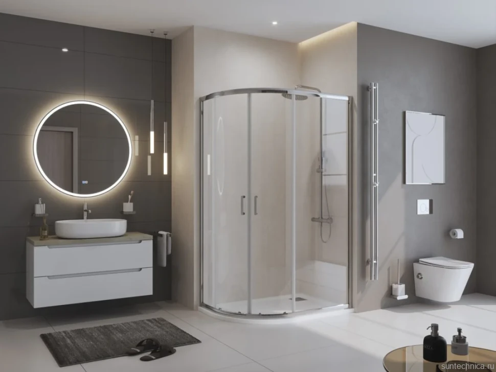 Поддон для душа BelBagno Uno RH R 120х90, белый, с сифоном