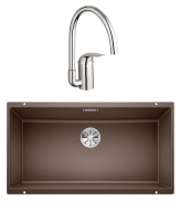 Комплект Мойка Blanco Subline 800-U кофе + Смеситель Grohe Euroeco