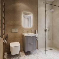 Тумба с раковиной STWORKI Ларвик 50 серая матовая