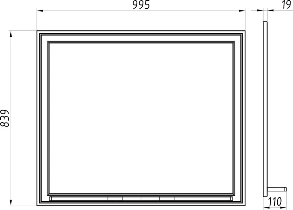 Зеркало ASB-Woodline Монте 100 бежевое, с полкой