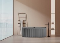 Ванна из искусственного камня AltroBagno Fabiana 090209 170x80 см, пристенная, овальная, на ножках, с донным клапаном, с подголовником