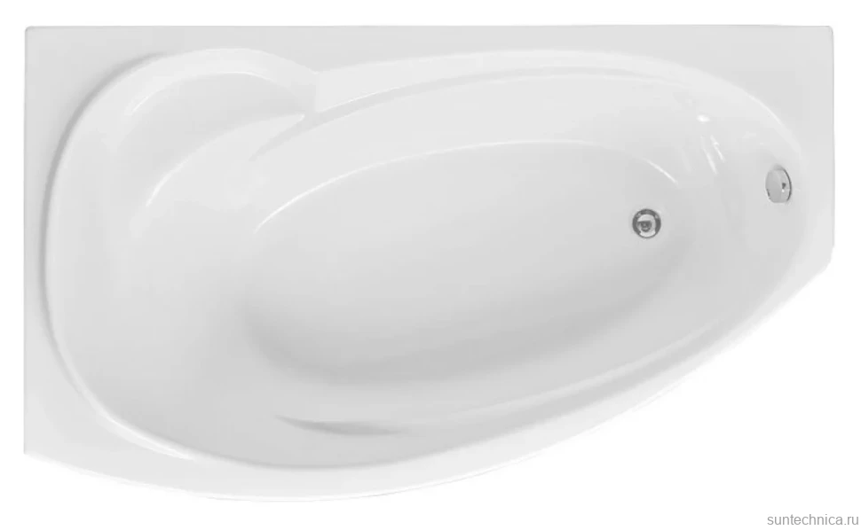 Акриловая ванна Aquanet Jersey 00205405 L 170x100 см, угловая, левая, пристенная, белая, асимметричная, с каркасом