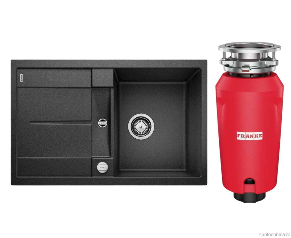 Комплект Мойка Blanco Metra 45S 513035 антрацит + Измельчитель Franke