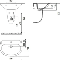 Раковина подвесная Creavit Sedef SD060-00CB00E-0000 60 глянцевая белая Раковина подвесная Creavit Sedef SD060-00CB00E-0000 60 глянцевая белая