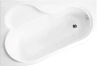 Акриловая ванна Vagnerplast Selena L 145x100 см, угловая, левая, пристенная, ультрабелая, асимметричная, с каркасом