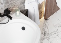 Акриловая ванна Vagnerplast Selena L 145x100 см, угловая, левая, пристенная, ультрабелая, асимметричная, с каркасом
