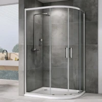 Душевой уголок Abber Schwarzer Diamant AG01118 110x80, профиль хром, стекло прозрачное