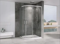 Душевой уголок Abber Schwarzer Diamant AG01118 110x80, профиль хром, стекло прозрачное