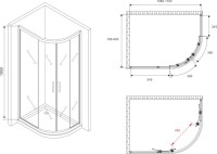 Душевой уголок Abber Schwarzer Diamant AG01118 110x80, профиль хром, стекло прозрачное