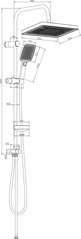 Душевая стойка STWORKI Берген S21180CR