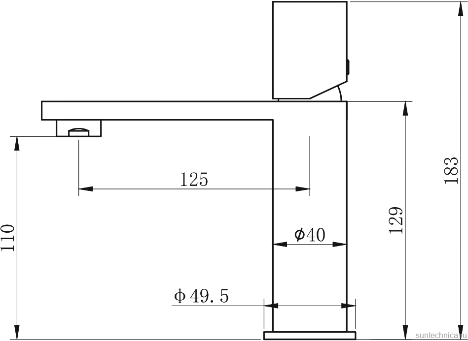 Смеситель для раковины Wonzon & Woghand WW-101-BS брашированный никель