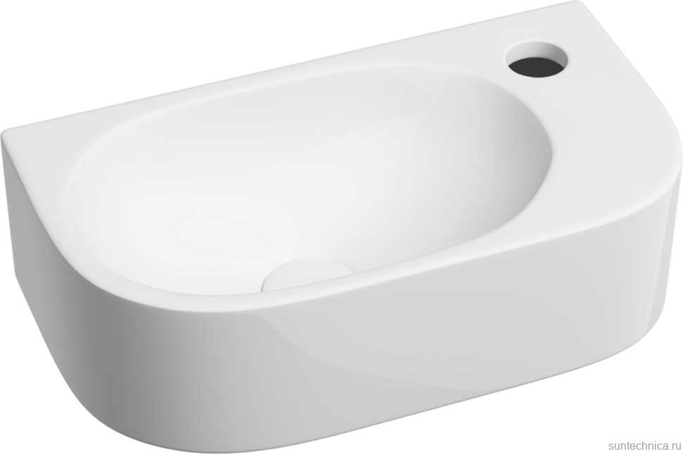 Раковина маленькая в туалет Ceramicanova Element CN6066L белый глянцевый