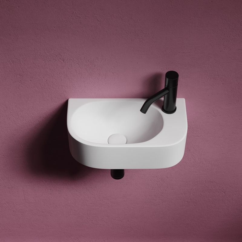 Раковина маленькая в туалет Ceramicanova Element CN6066L белый глянцевый