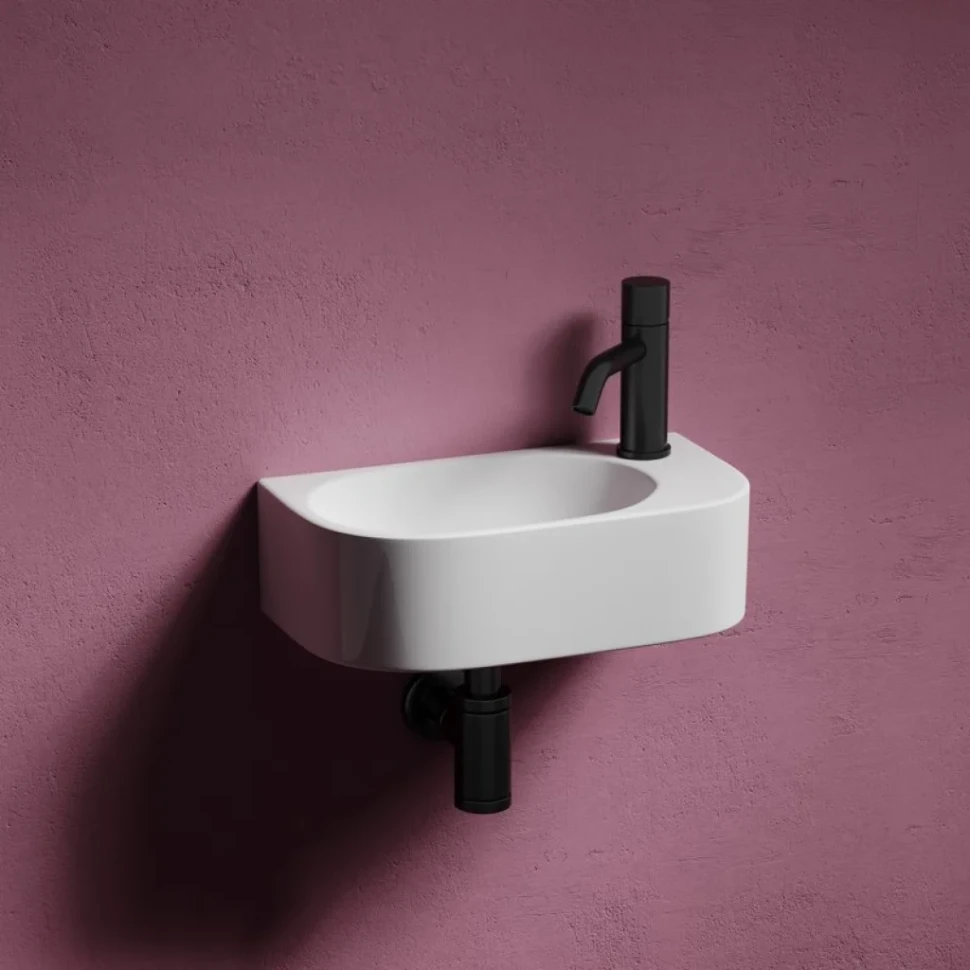 Раковина маленькая в туалет Ceramicanova Element CN6066L белый глянцевый