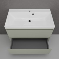 Тумба подвесная "Манхэттен 80" ЭМАЛЬ, под раковину ASTI, 2 ящика, PLUS, олива