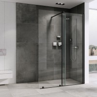 Душевая перегородка Abber Komfort AG09120B 120 см, профиль черный, стекло прозрачное