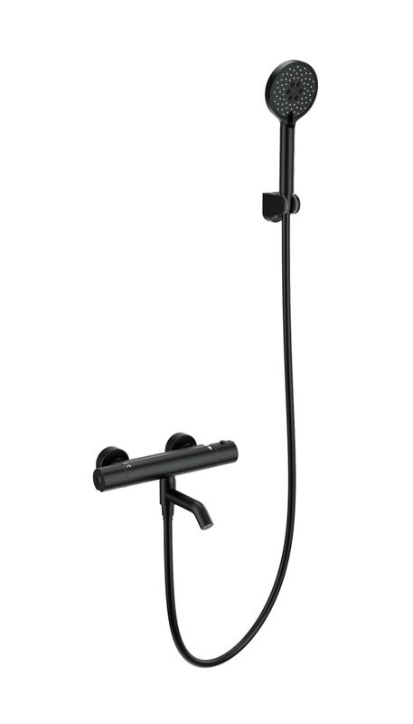 Термостатический смеситель Wonzon & Woghand WW-B3029-A1-MB для ванны с душем, матовый черный
