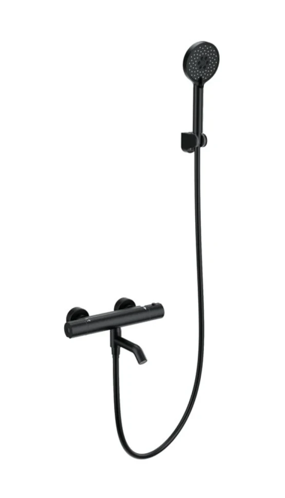 Термостатический смеситель Wonzon & Woghand WW-B3029-A1-MB для ванны с душем, матовый черный