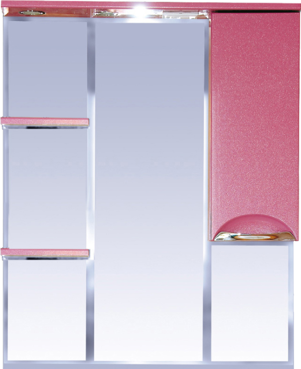 Зеркало Misty Жасмин R, 85 с подсветкой, розовая эмаль