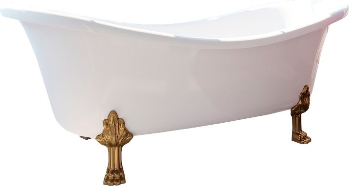 Ванна из искусственного камня Фэма Габриэлла 2 185x85 см, отдельностоящая, белая, овальная, с декоративными ножками, фурнитура бронза