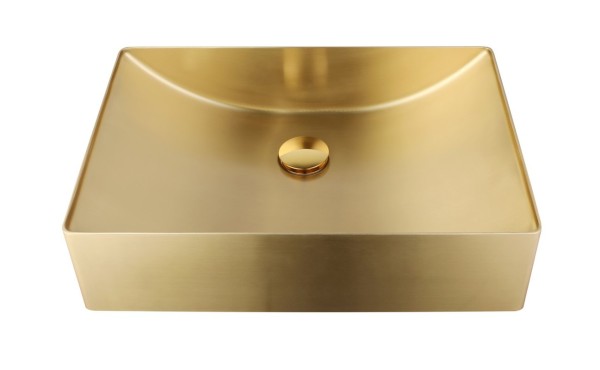Накладная раковина AltroBagno Futuro 001013 OrSp 50 матовое золото, прямоугольная, нержавеющая сталь