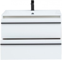 Тумба с раковиной Aquanet Lino 80 белый матовый