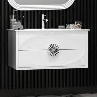 Тумба под раковину Opadiris Ибица 90 подвесная, фурнитура хром