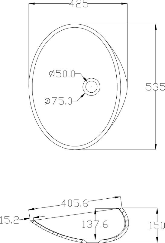 Накладная раковина Abber Stein AS2616 54 матовая белая, овальная, искусственный камень