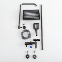 Душевая стойка Cezares Liner CVD-GM со смесителем и изливом, оружейная сталь