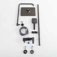 Душевая стойка Cezares Liner CVD-GM со смесителем и изливом, оружейная сталь