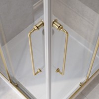 Душевой уголок Cezares Relax RELAX-304-A-2-80-C-BORO 80x80, профиль брашированное золото