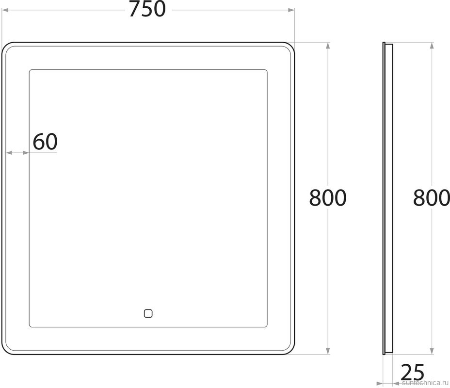 Мебель для ванной комнаты Art&Max Bianchi 75, подвесная, серая матовая
