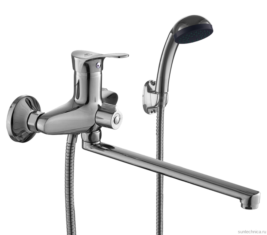 Смеситель с длинным изливом для ванны Fashun A2228 хром