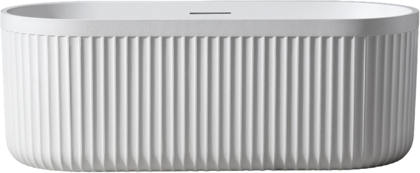 Ванна из искусственного камня Abber AM9925 170x75 см, отдельностоящая, матовая белая, овальная