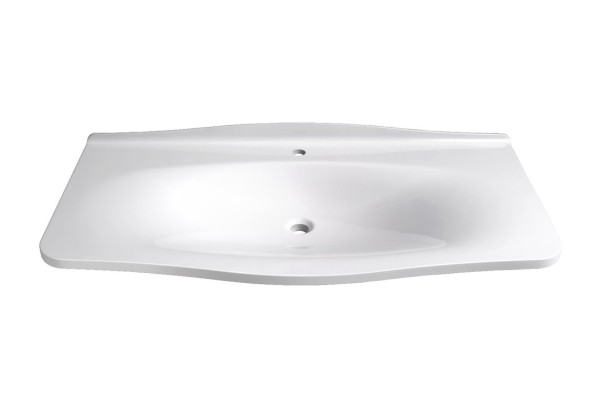 Мебельная раковина Belux Анжело Ан-1100 112 накладная, матовая белая, прямоугольная, искусственный мрамор