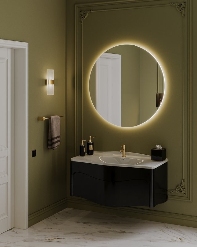 Мебельная раковина Belux Анжело Ан-1100 112 накладная, матовая белая, прямоугольная, искусственный мрамор