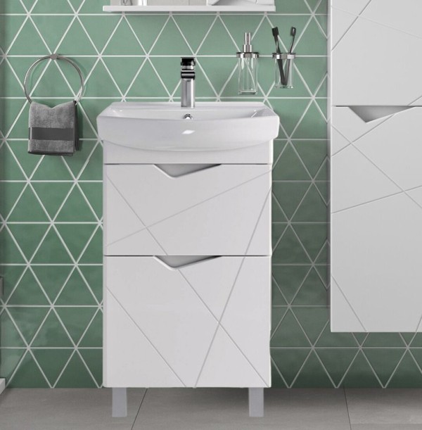 Тумба с раковиной SanStar Линни 55 напольная, белая