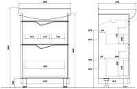 Тумба с раковиной SanStar Линни 55 напольная, белая