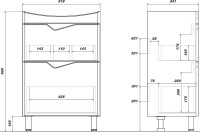 Тумба с раковиной SanStar Линни 55 напольная, белая