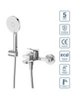 Смеситель для ванны с душем BelBagno Unique UNIQUE-VASM-CRM хром Смеситель для ванны с душем BelBagno Unique UNIQUE-VASM-CRM хром