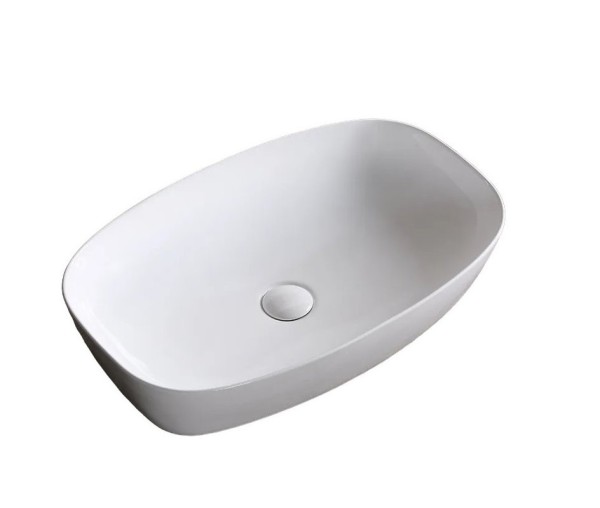 Накладная раковина Ceruttispa CR0063, 60 глянцевая белая, прямоугольная, фаянс